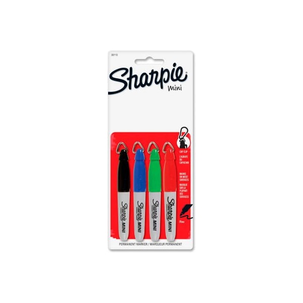 Sharpie Mini Red Sandford Ink Sharpie Mini Permanent Marker, Fine, Black/Red/Blue/Green ...