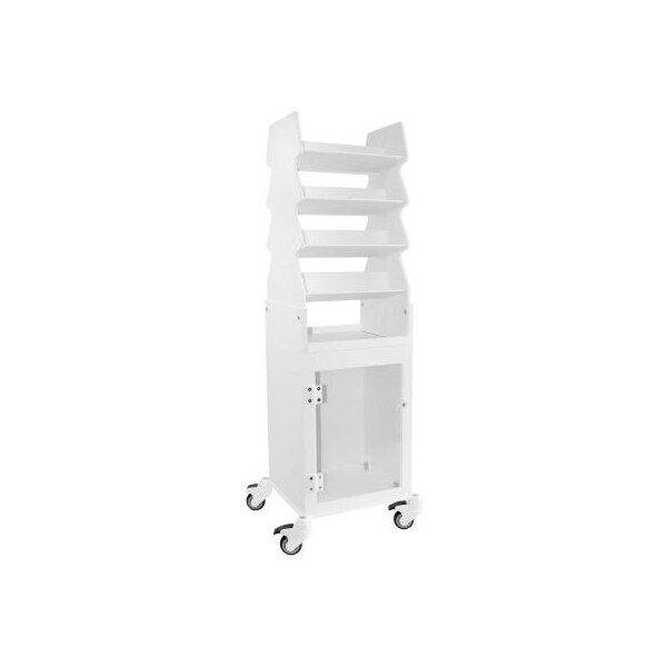 TrippNT 51829 Suture Shelf, White PVC With 3 Angled Shelves And 30 Box Capacity Plus Mounting Keyholes 24 X 21 3 4 X 7 3 8 Inches Whd