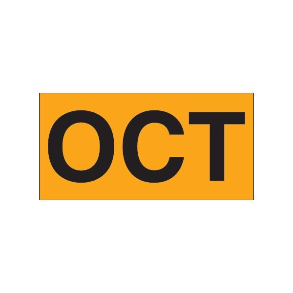 Oct Labels Bsc Preferred 3 x 6'' - ''OCT'' Fluorescent Orange Months of the Year ...