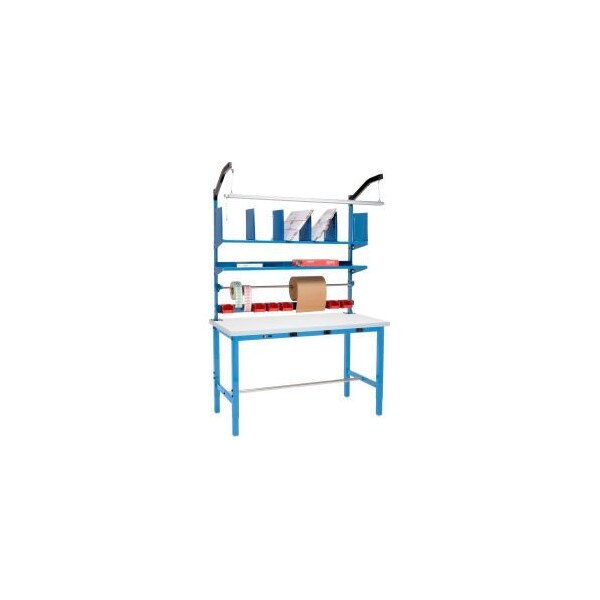 Global Equipment Packing Workbench W/Riser Kit Power Apron, Laminate ...