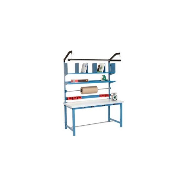 Global Equipment Packing Workbench W/Riser Kit Power Apron, Laminate ...