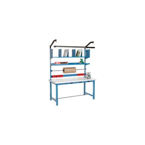 Global Equipment Packing Workbench W/Riser Kit Power Apron, Laminate ...