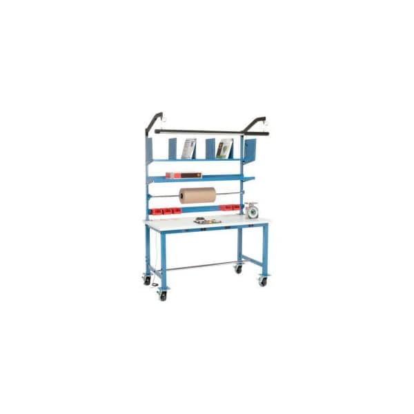 Global Equipment Mobile Packing Workbench W/Riser Kit Power, ESD Square ...