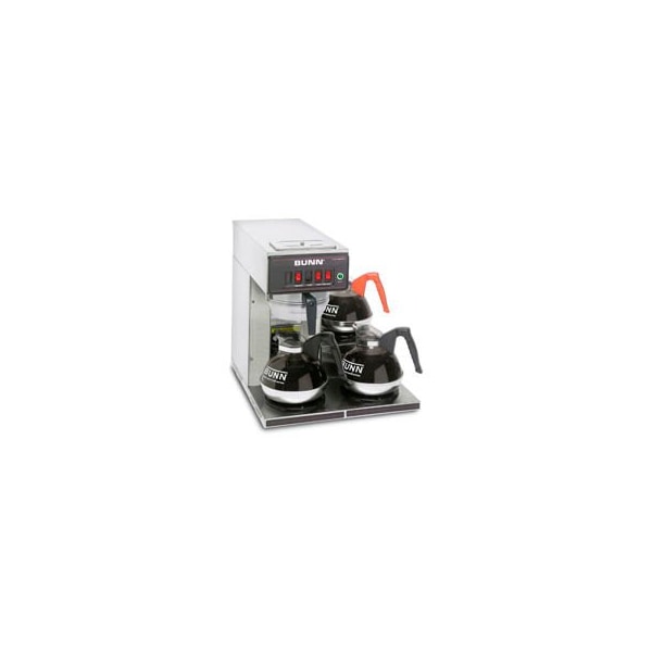 BUNN Cwtf-3 Three Burner Automatic Coffee Brewer, Stainless Steel, Black