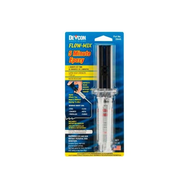 Itw Devon Flow-Mix 5 Minute Epoxy Syringe, 20445, 14ml Syringe 20445 | Zoro