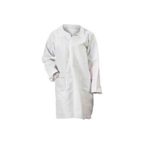 Keystone Safety KeyGuard® Lab Coat, 3 Pockets, Open Wrists, Snap Front ...