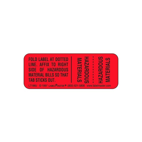 American Labelmark Co LabelMaster LT196U Hazmat Shipping Paper Tab ...