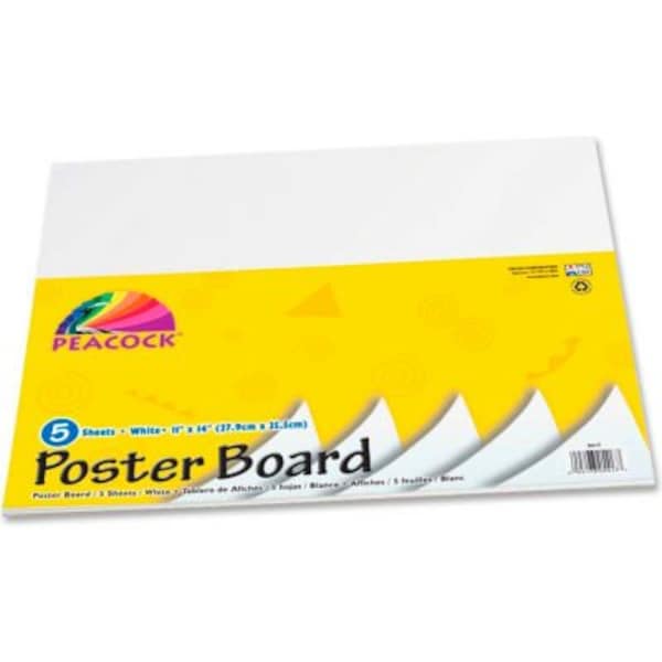 Pacon Corporation Pacon Recyclable Poster Board , 11W x 14H, White,  5/Pack 5417