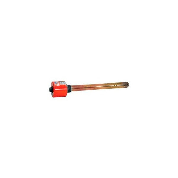Tempco Electric Heater Corp. Tempco Brass/Copper Immersion Heater, 1-1/4  NPT 6-1/4D 1000W 120V T-Stat TSP02040 | Zoro