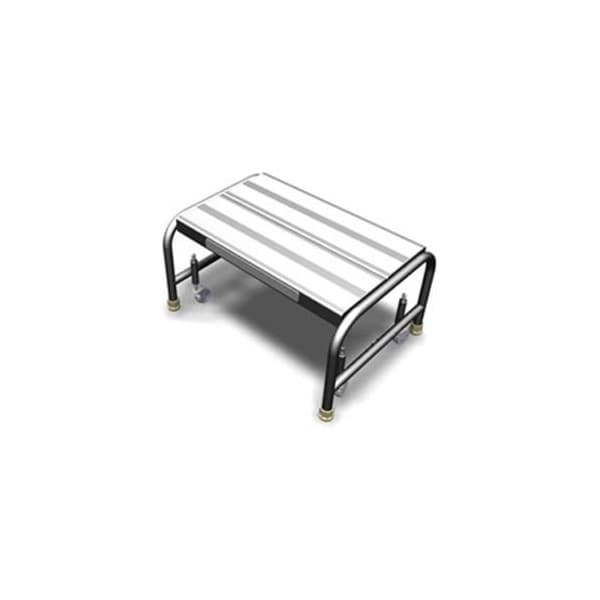 Single Step Stand Tri Arc Manufacturing 1 Step Mobile Aluminum Step Stand w/ Solid Ribbed ...
