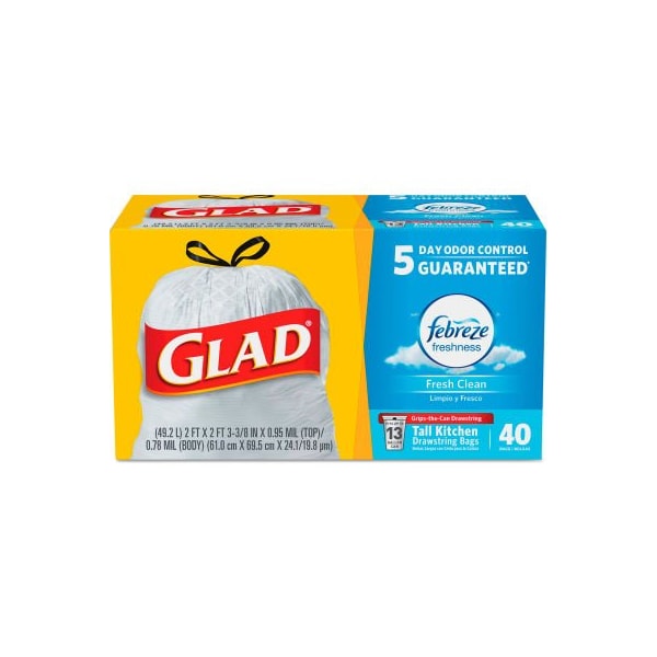 Clorox 13 gal Trash Bags, mil (27 Micron), White 78361 Zoro