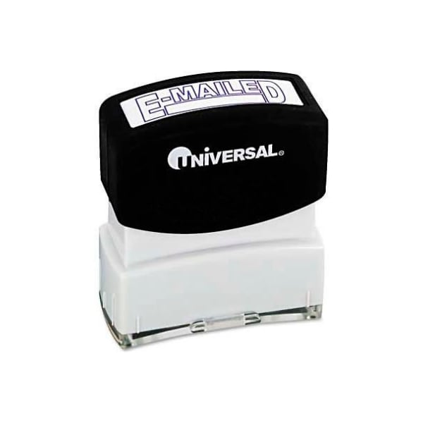 Universal Universal Message Stamp, E-MAILED, Pre-Inked/Re-Inkable, Blue ...
