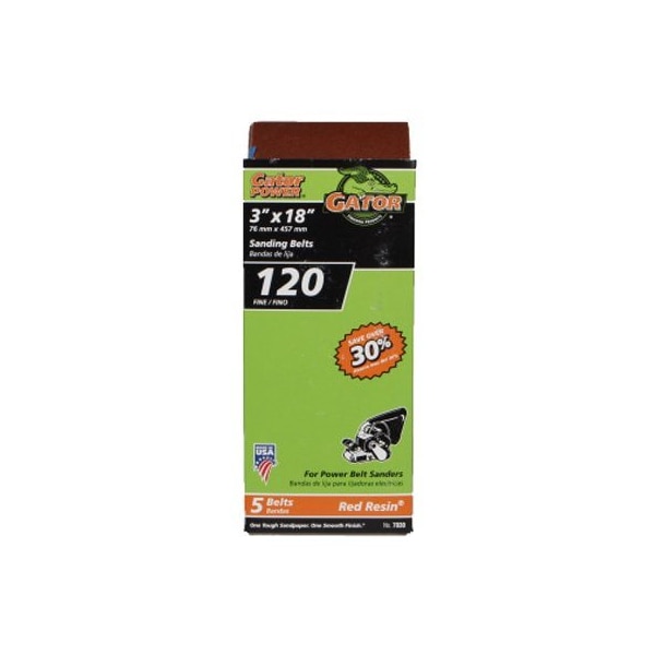 Gator Finishing 5PK 3x18 120G Sand Belt 7030GA | Zoro
