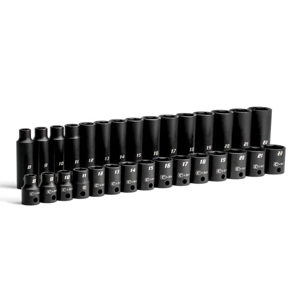 Capri Tools 19 mm Shallow Impact Socket, 3/8-Inch Drive, 6-Point, Metric