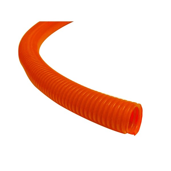 OLDPENS012100 Non-Split Corrugated Wire Loom – 1/2" To 1-1/2" Sizes, Orange, LDPE Polyethylene, Flexible Cable Conduit For Organizing And Protecting Wiring, Ethernet, Speaker & Power Cables