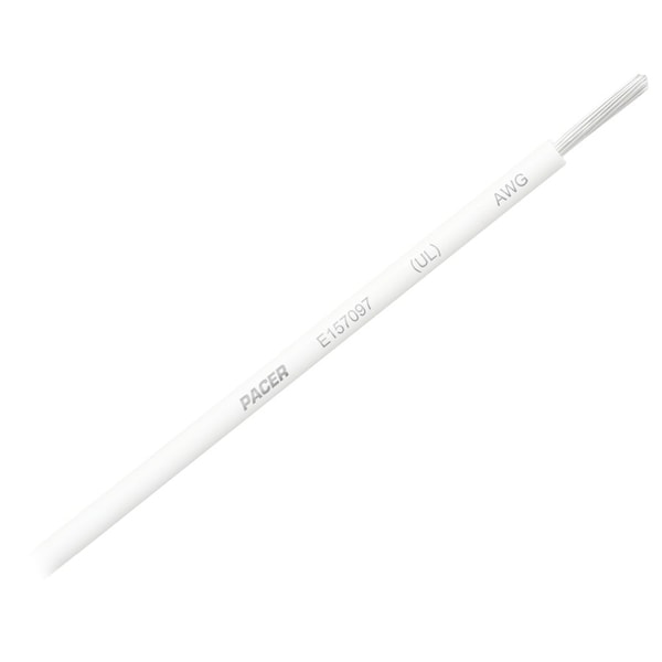 Pacer Pvcs Pacer Group Primary Wire, Marine, 16 AWG, 1C C, White, PVC, Stranded ...