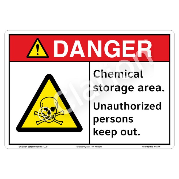 Clarion Safety Systems ANSI/ISO Compliant Danger/Chemical Storage ...