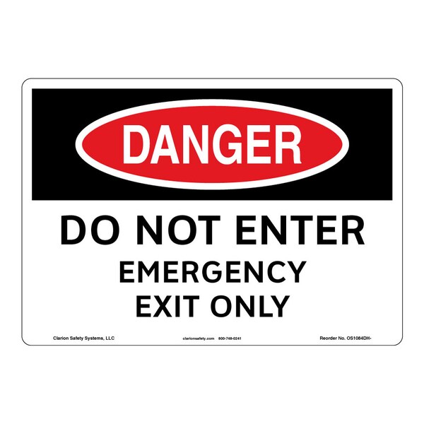 Clarion Safety Systems OSHA Compliant Danger/Do Not Enter Safety Signs ...