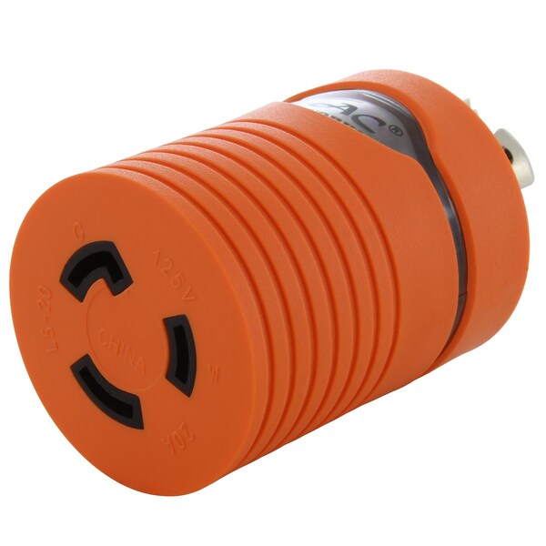 Ac Works Plug Adapter, L5-20R, L14-20P, L5-20P, L14-20P, 0 ft., Orange ...