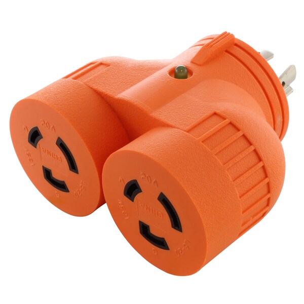 Ac Works Plug Adapter, L5-20R, L14-20P, L5-20P, L14-20P, 0 ft., Orange ...