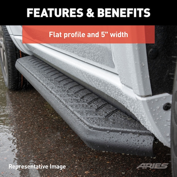 ARIES 2061041 AeroTread 73-Inch Black Stainless Steel SUV Running Boards Select Chevrolet Blazer