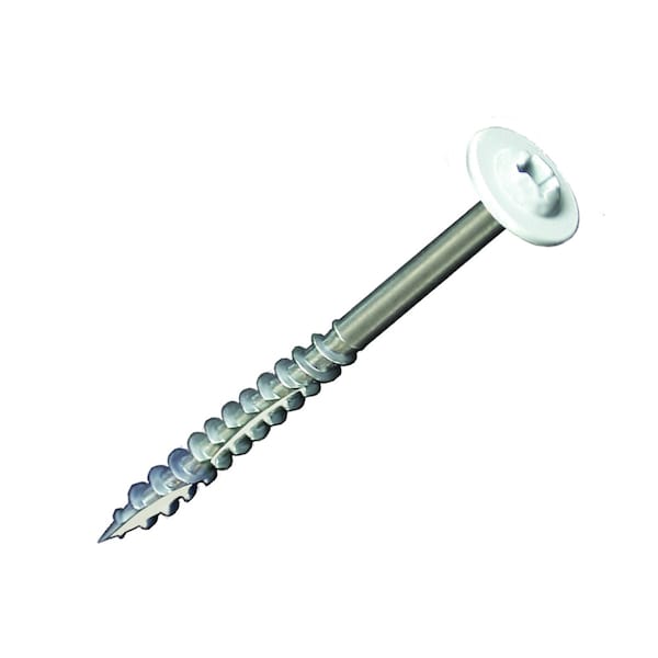 Csh Wood Screw, #10, 2-1/2 in, Zinc Plated Stainless Steel Flange Round ...