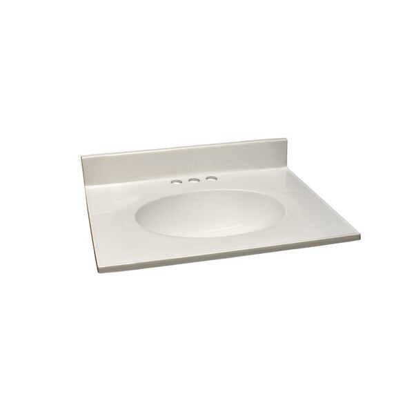 Design House Cultured Marble Vanity Top 25x19, White on White 586271 | Zoro