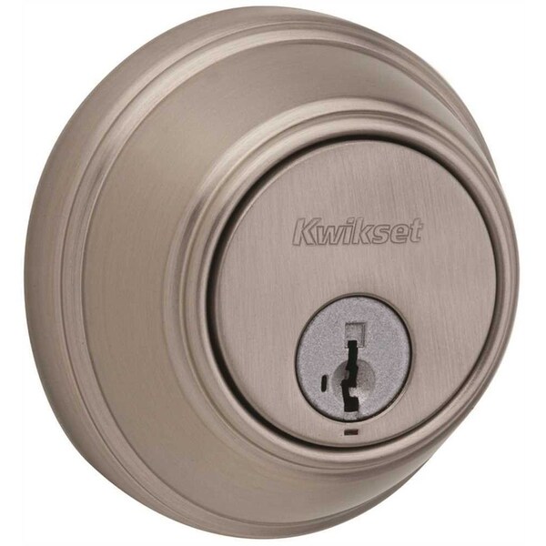 816 Series Satin Nickel Single Cylinder Key Control Deadbolt featuring SmartKey Security