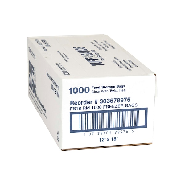 Hgi 303679976 Bag High Density Roll Pack 12x18 Freezer Storage 1-1000 Each