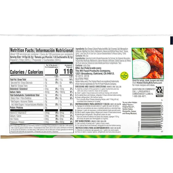 hidden valley blue cheese dressing dry mix 1 gal. Box, PK18 PK18 21005 This premium dressing is Blouses & Shirts Blue Striped Midi Shirt Choose Your Flavor:Chocolate mousse fresh fruit