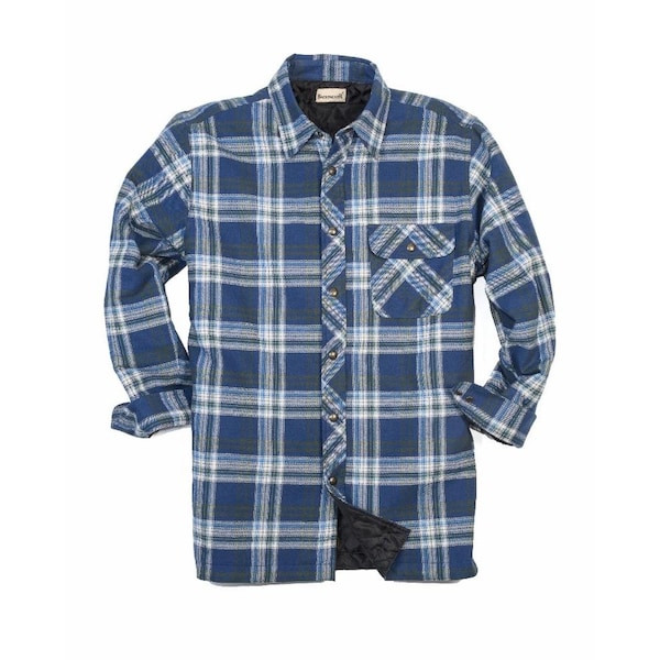 Flannel Shirt Jacket, Green, 3XL 