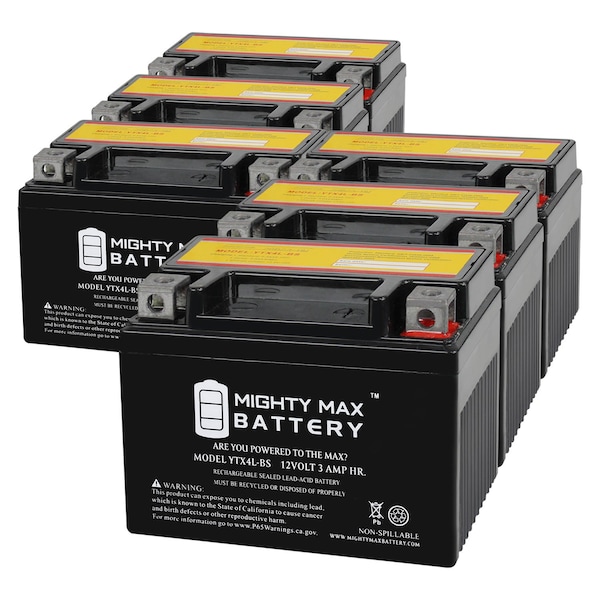 Mighty Max Battery YTX4L-BS 12V 3Ah Replacement Battery compatible