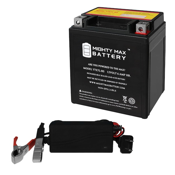 Mighty Max Battery YTX7L-BS 12V 6Ah SLA Replaces Honda CBF 125 09