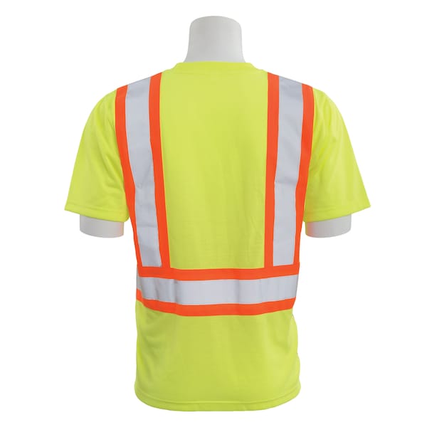ERB Safety Products 63605 ERB 9604SBC HVL Short Sleeve Contrasting Trim Class 2 4XL Yellow
