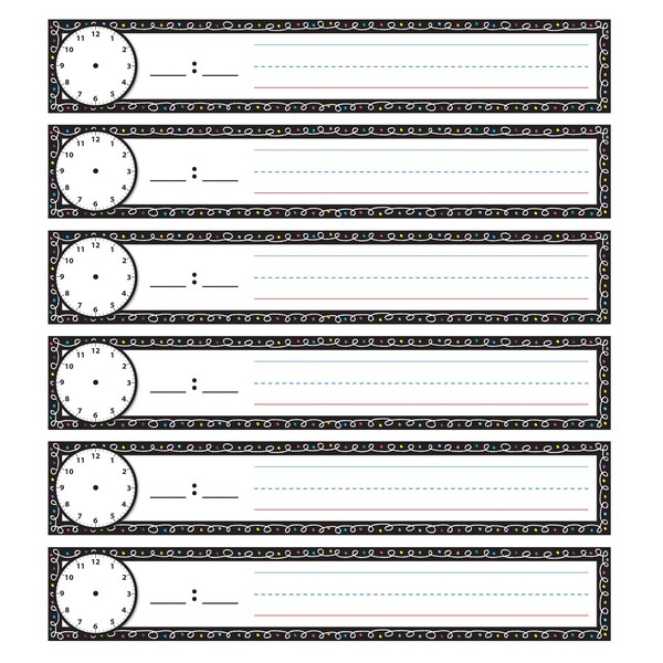 Ashley Productions Pocket Chart Inserts, Scheduling/Sentence Strip Cards,  2in. x 12in., Chalk Loops, 72PK 94802