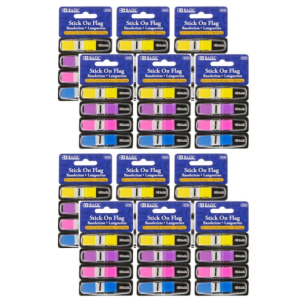 Bazic Products Neon Color Coding Flags with Dispenser, 30 Flags, PK48 ...