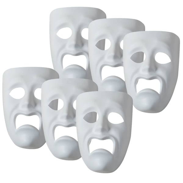 Creativity Street Plastic Mask, Sad, 7.75in x 5.75in, PK6 PAC4210