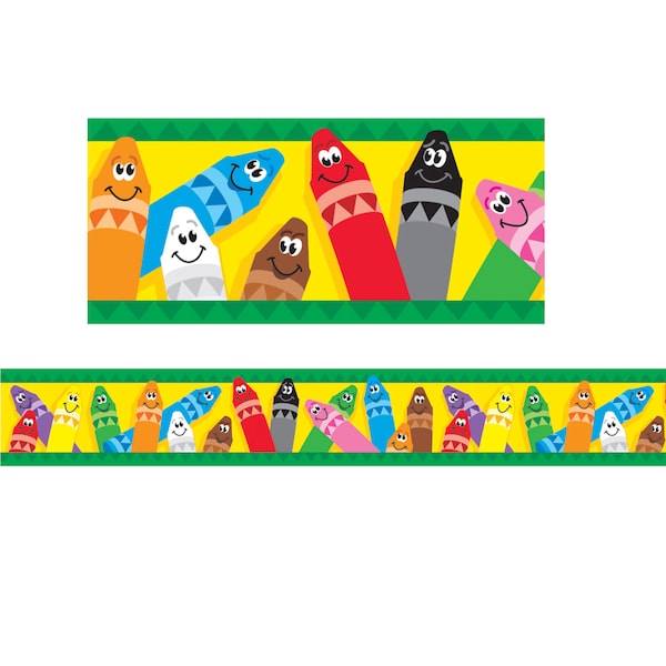 Trend Enterprises Colorful Crayons Bolder Borders, 35.75 Feet/Pack, PK6 ...