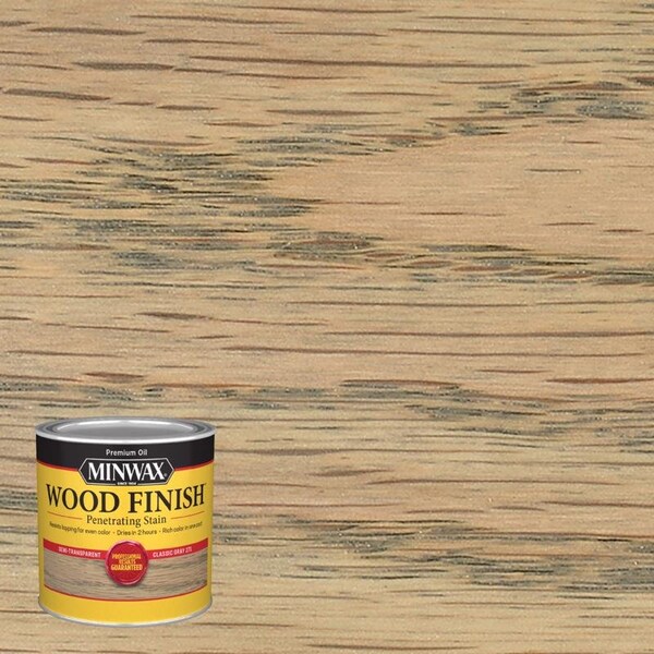 Polycrylic Minwax Wood Finish Semi-Transparent Classic Gray Oil-Based  Penetrating Wood Stain 0.5 pt 227614444