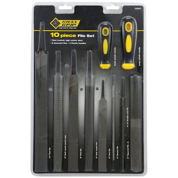 Steel Grip Multiple in. L X 1 in. W High Carbon Steel Assorted File Set ...