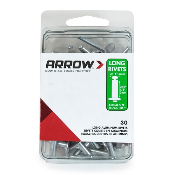 Arrow Fastener 3/16 in 1/2 in L, 30 PK RLFA3/16IP | Zoro