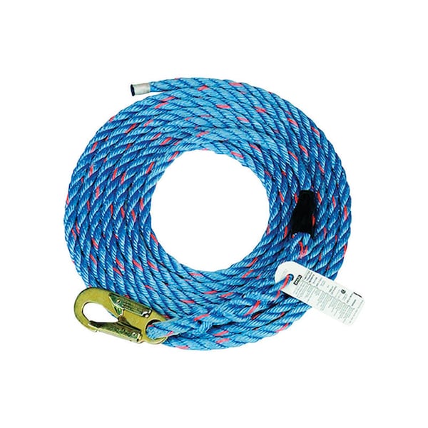 Safety Tackle Rope Safety Works Polyester/Steel Rope with Snap Hook 50 ft. L Blue 1 pc ...