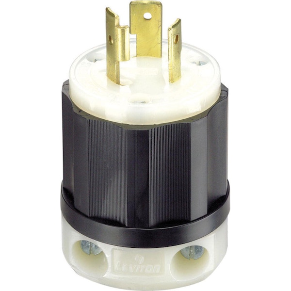 Leviton Straight Blade Plug, L5-20P, 20 A, 2 Pole, Grounded 02311-0PB ...
