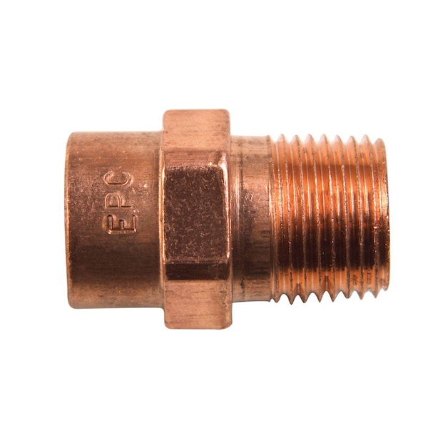 B & K Nibco 1/2 in. Copper X 3/8 in. D MIP Copper Pipe Adapter 1 pk ...