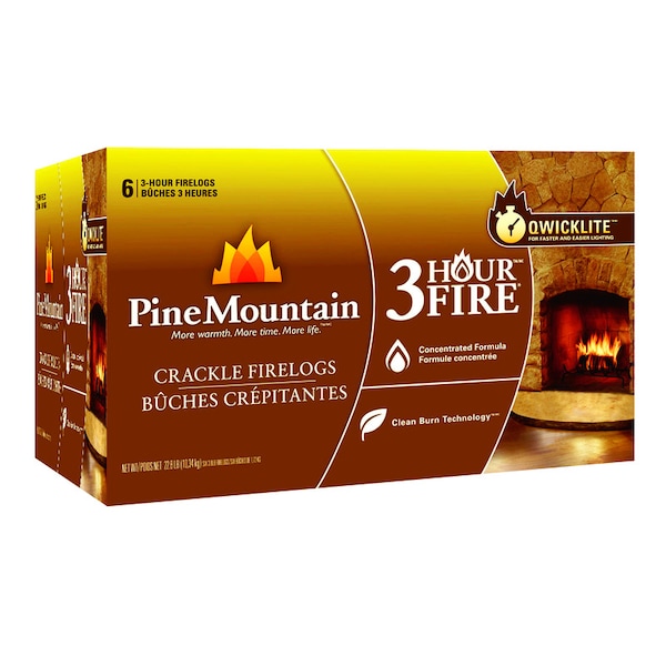 Pine Mountain Crackle Log 3Hour 6Pk 501-153-803 | Zoro
