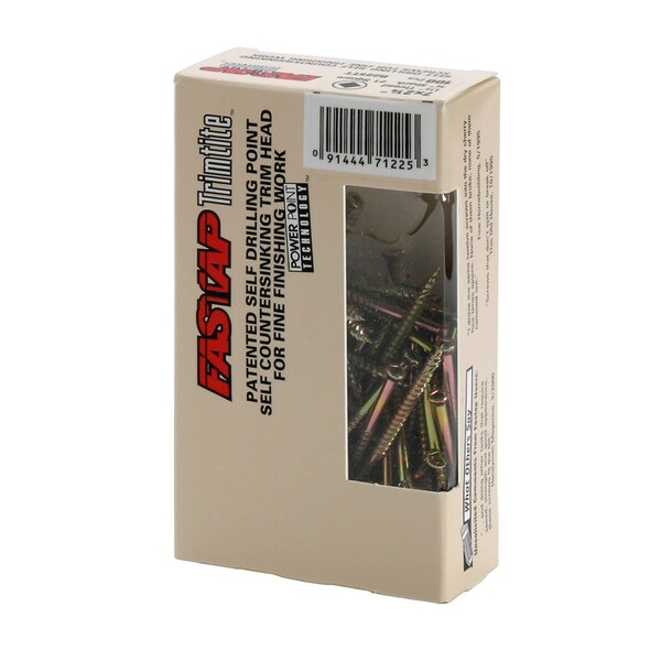 Fastap Wood Screw, #6, 1-1/2 in, Trim Head Square Drive, 100 PK B150TT ...