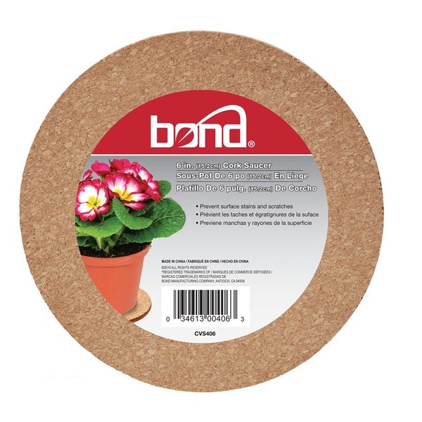 Bond 6 in. D Cork Plant Saucer Brown CVS406 | Zoro