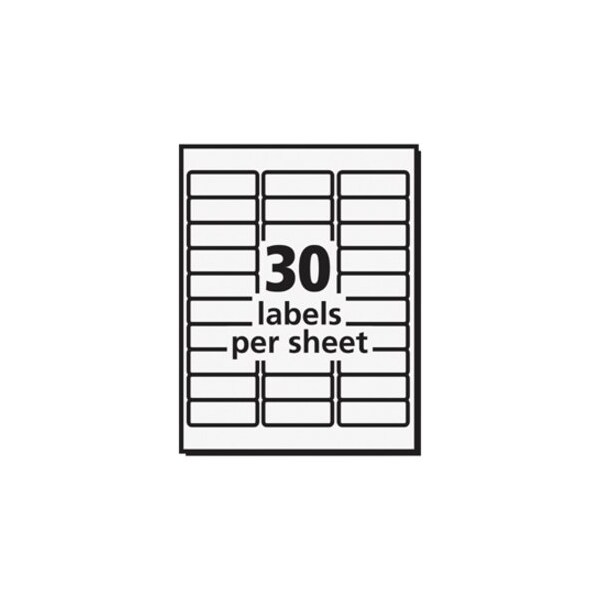 Avery EcoFriendly Mailing Labels, Inkjet/Laser, 1 x 2.63, White, PK750  48160 | Zoro