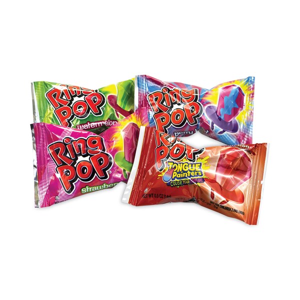 Bazooka Ring Pop Lollipops, Assorted Flavors, 05 oz, PK40, 40PK ...