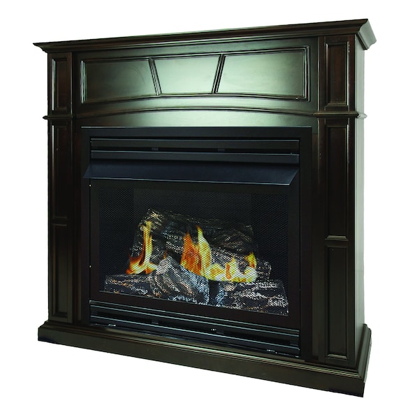 Pleasant Hearth 46 VentFree Dual Fuel Fireplace Tobacco finish